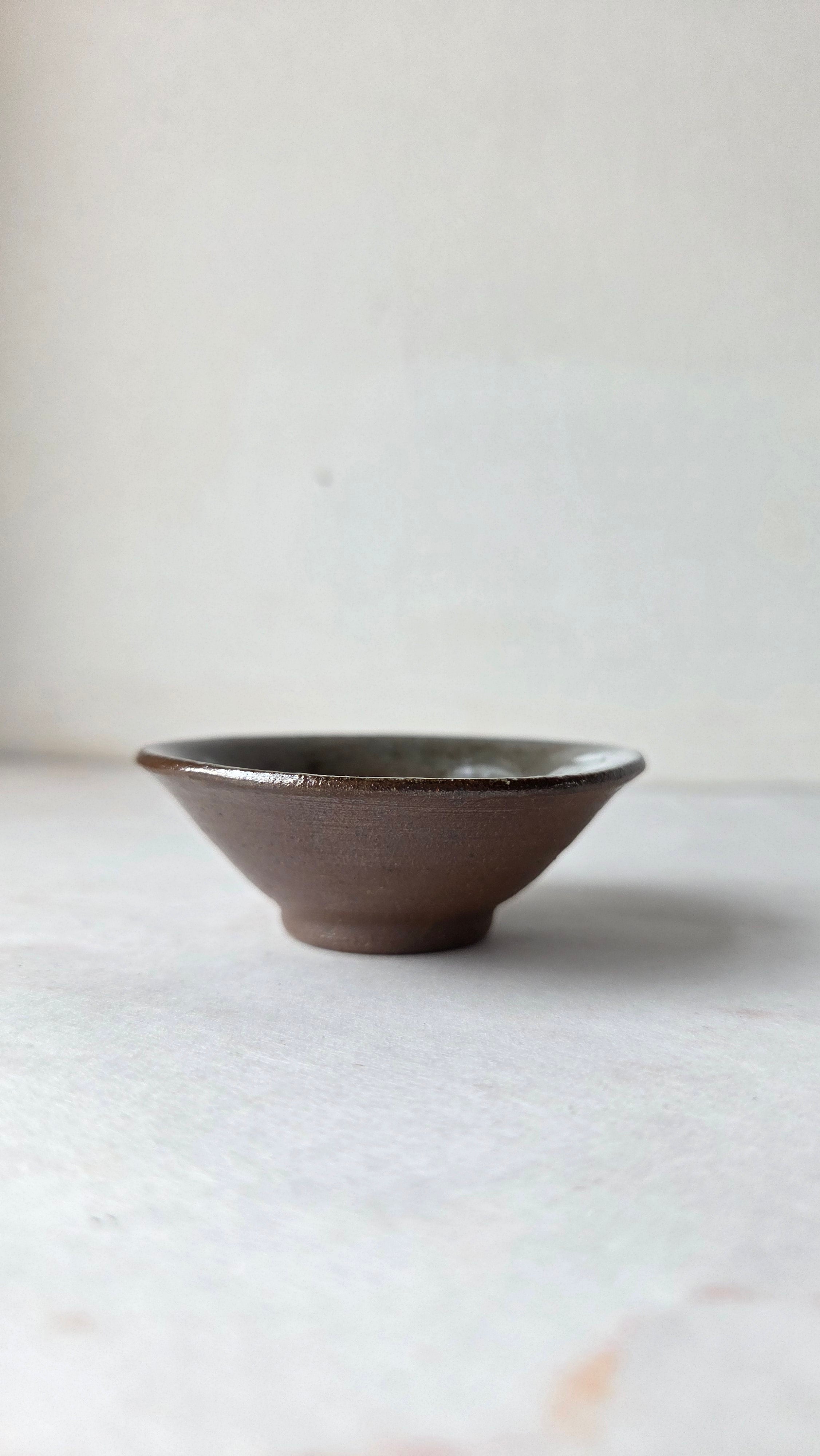 Handmade Ceramic Condiment Bowl - Shy Fish Design | Wheel-Thrown Pottery