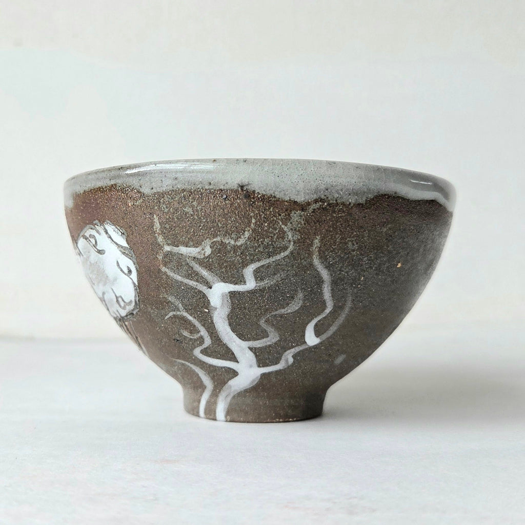 Wood-Fired Ceramic Side Bowl with Fish Design | Handmade in Roxburgh