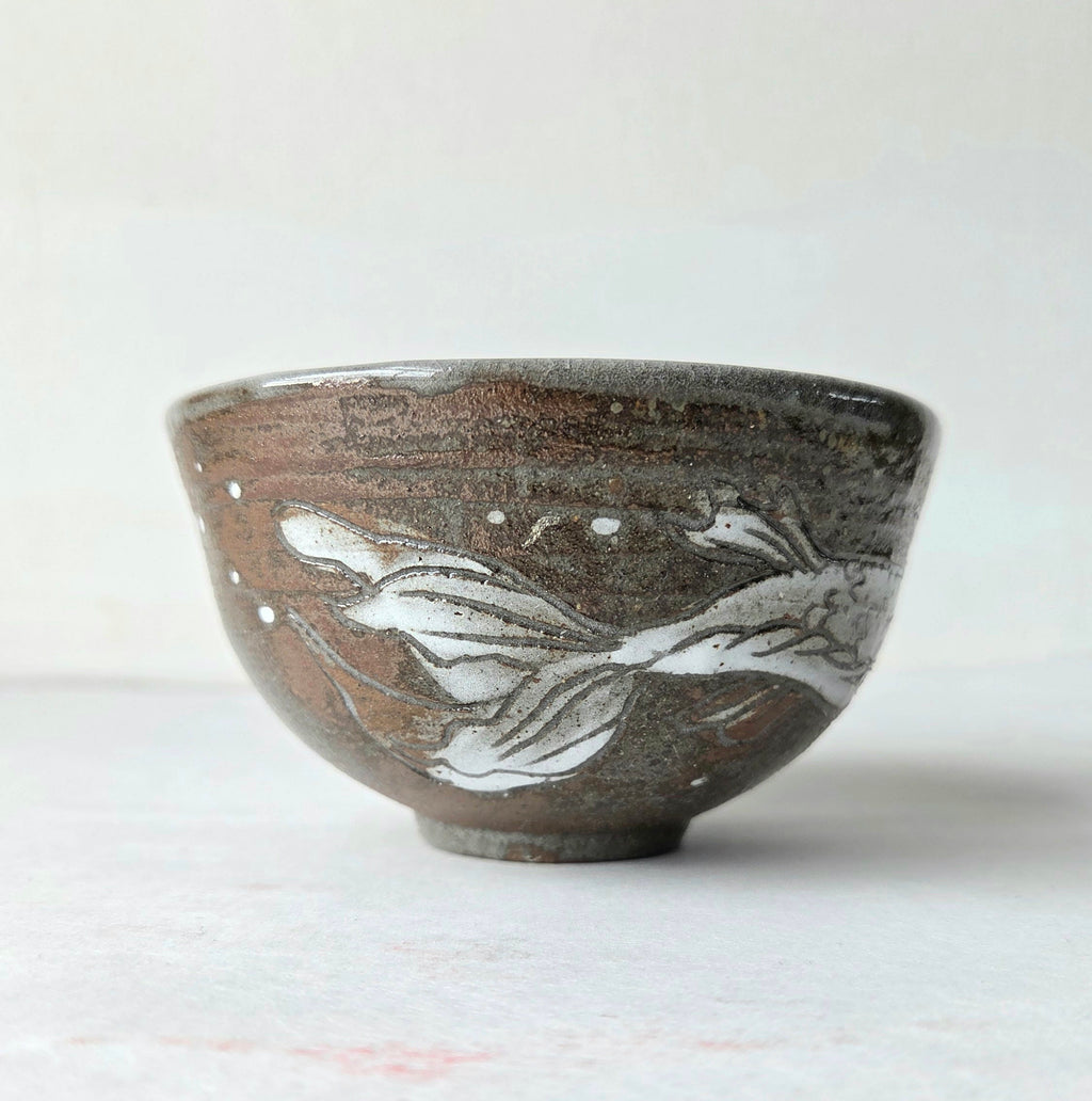 Wood-Fired Ceramic Side Bowl with Fish Design | Handmade in Roxburgh