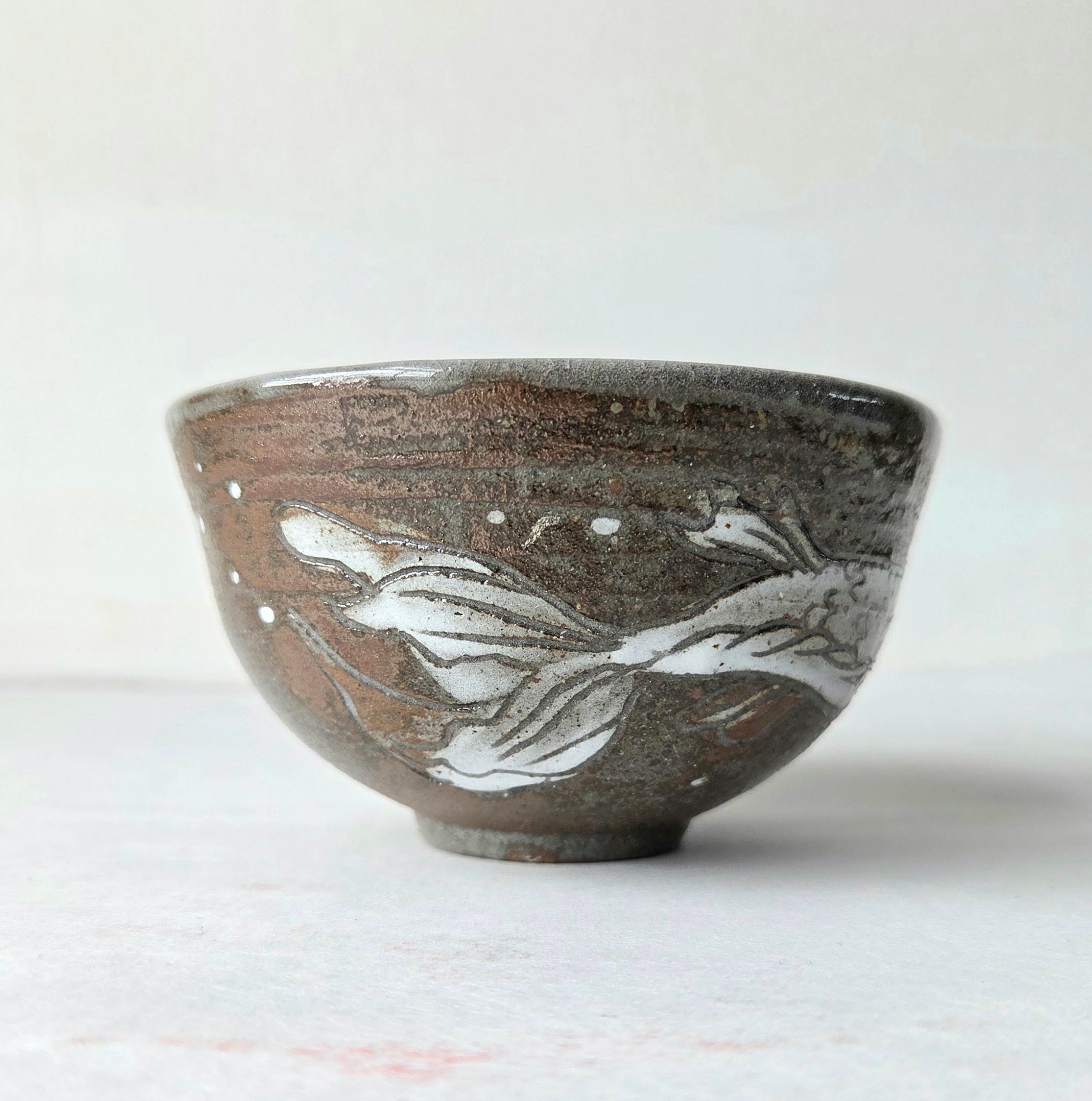 Wood-Fired Ceramic Side Bowl with Fish Design | Handmade in Roxburgh