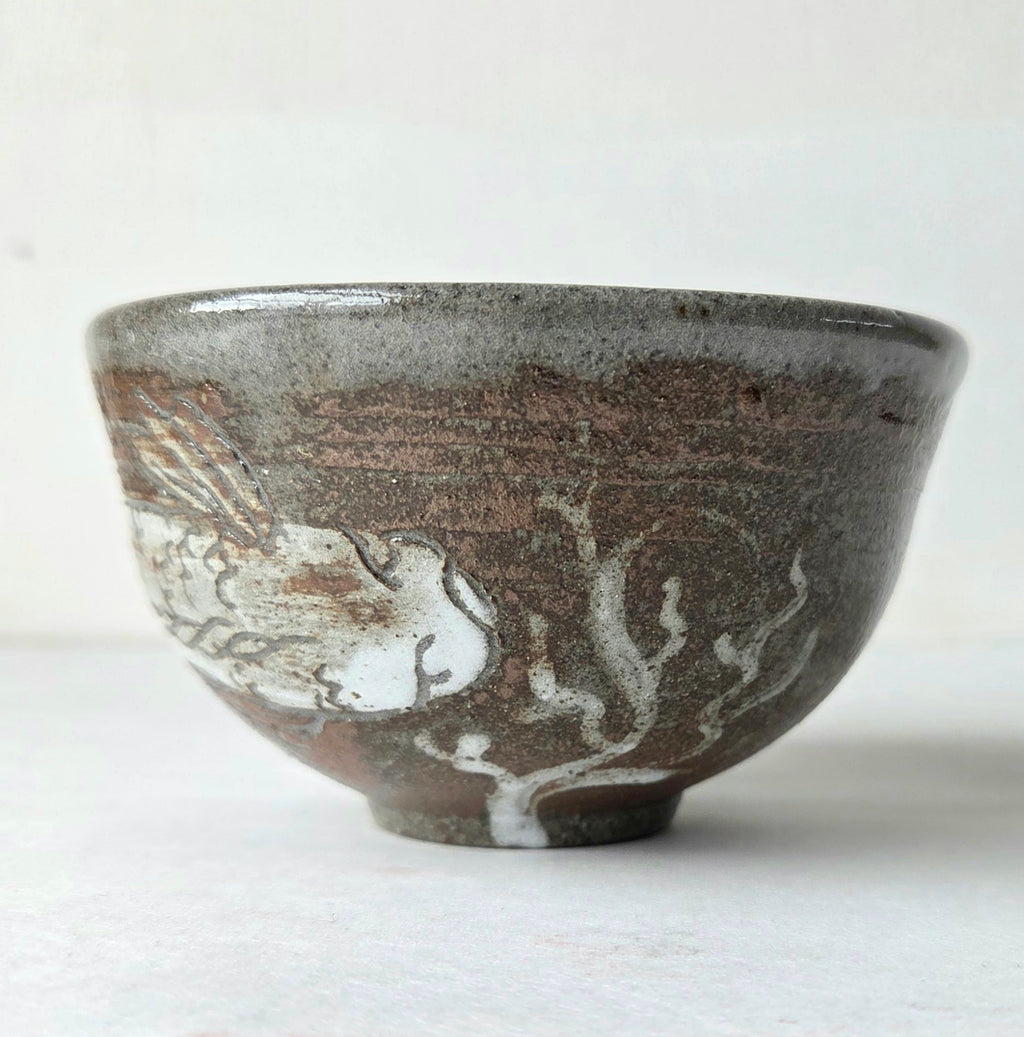 Wood-Fired Ceramic Side Bowl with Fish Design | Handmade in Roxburgh